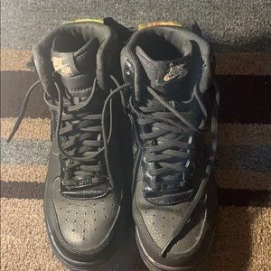 Black nike high toppurple yellow green holographic